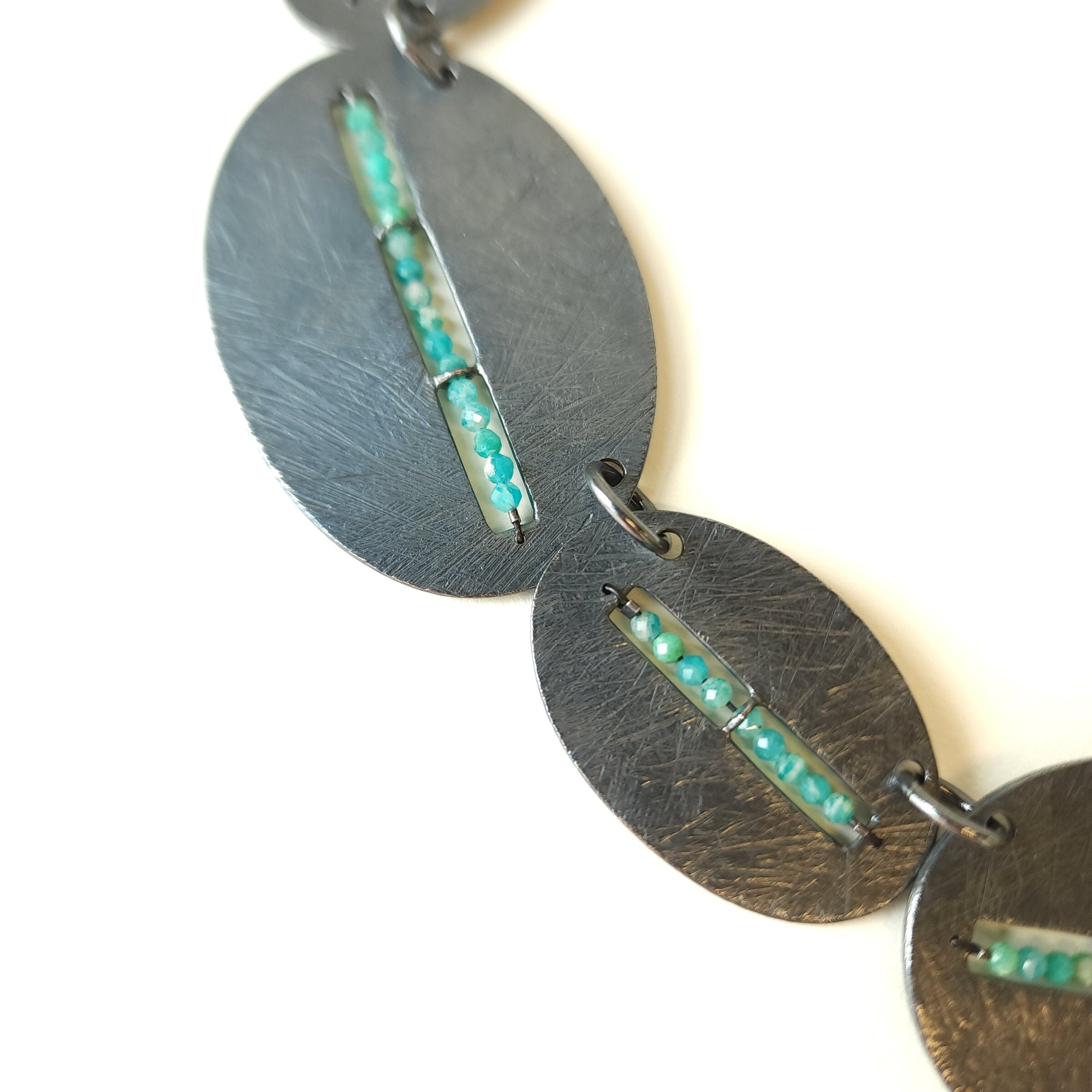 Amazonite Segment Oval Necklace