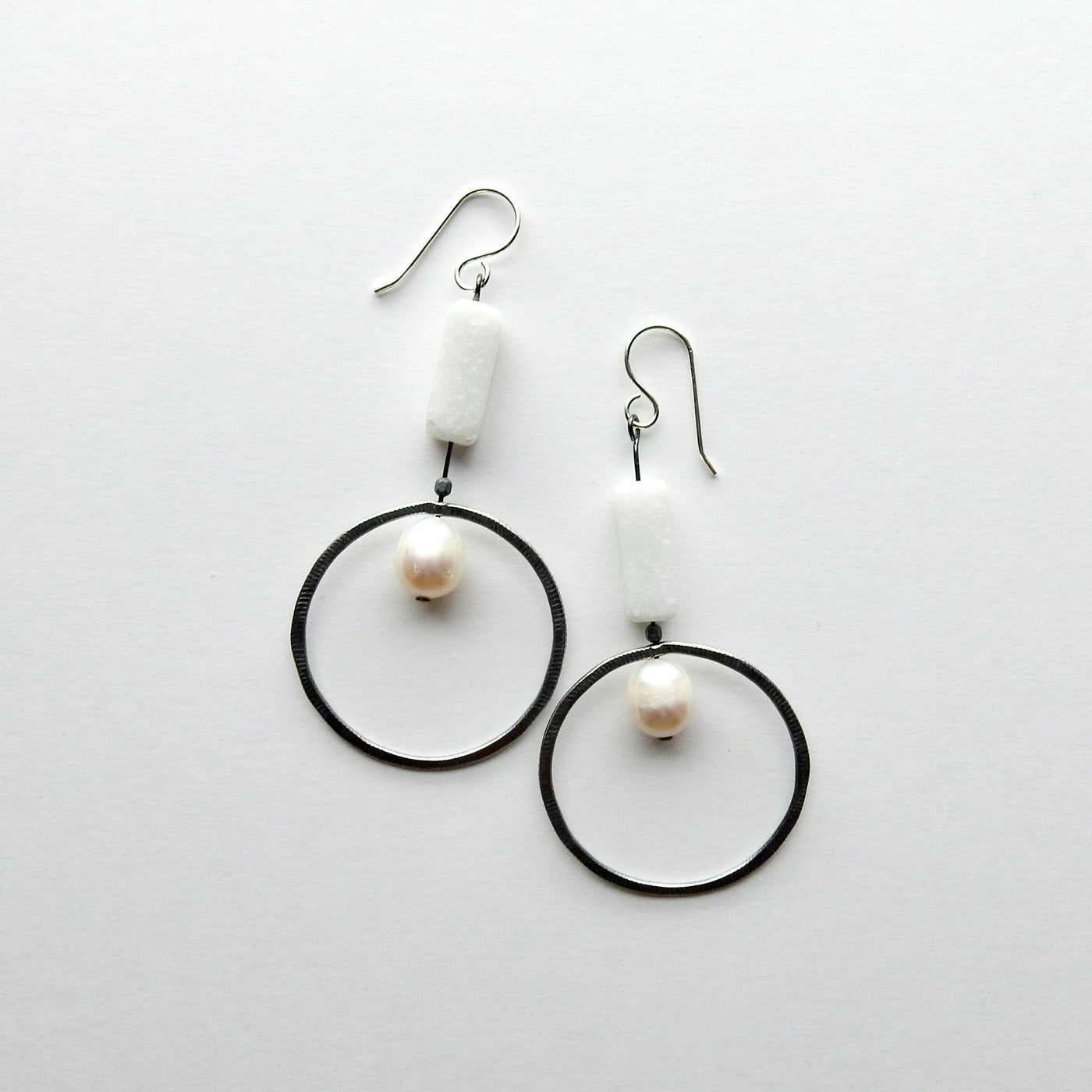 Mountain Jade & Pearl Earrings