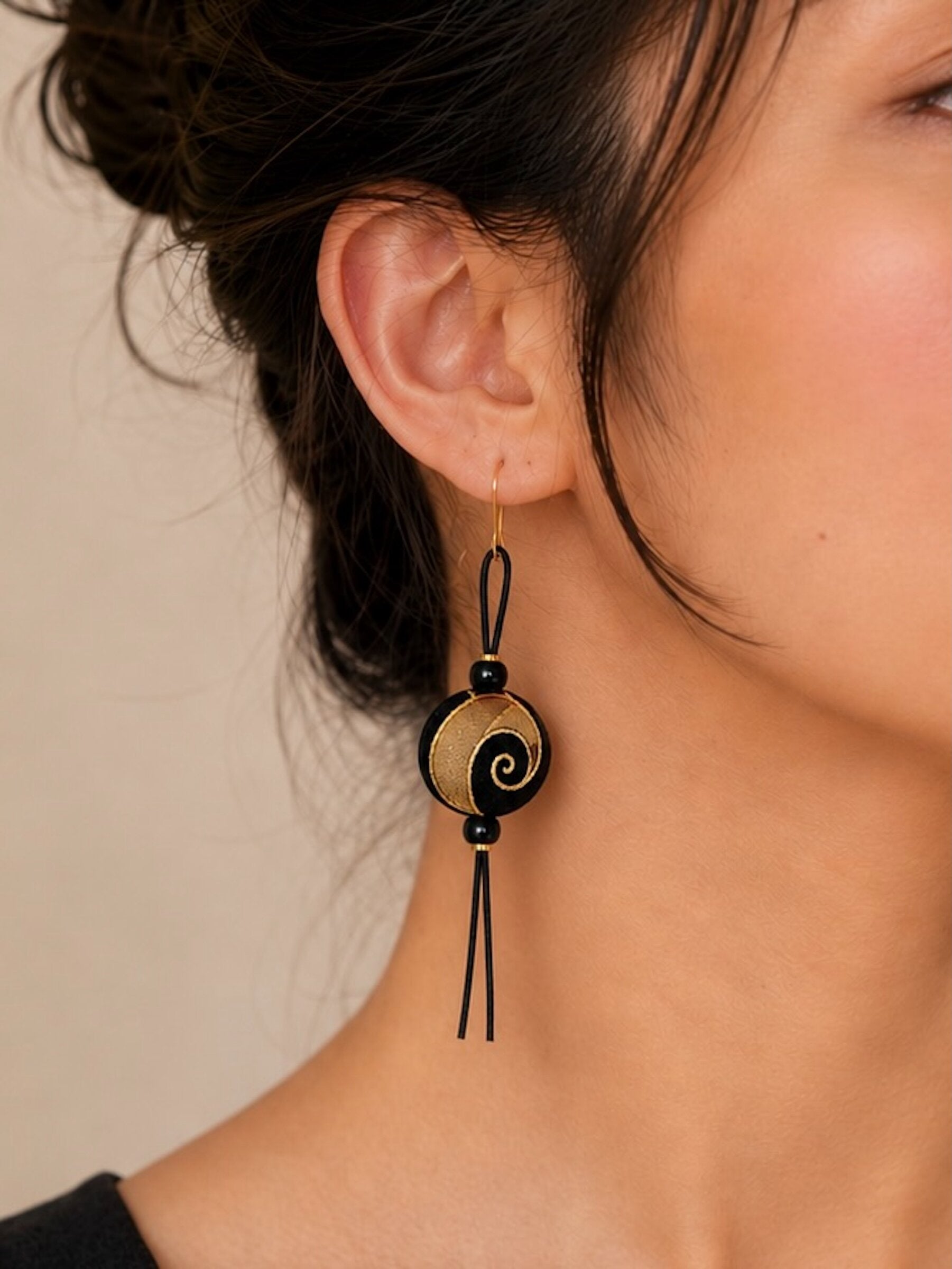 Vintage Italian Silk Swirl Earrings