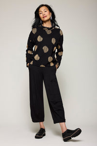 Embroidered Dot Cowl Top