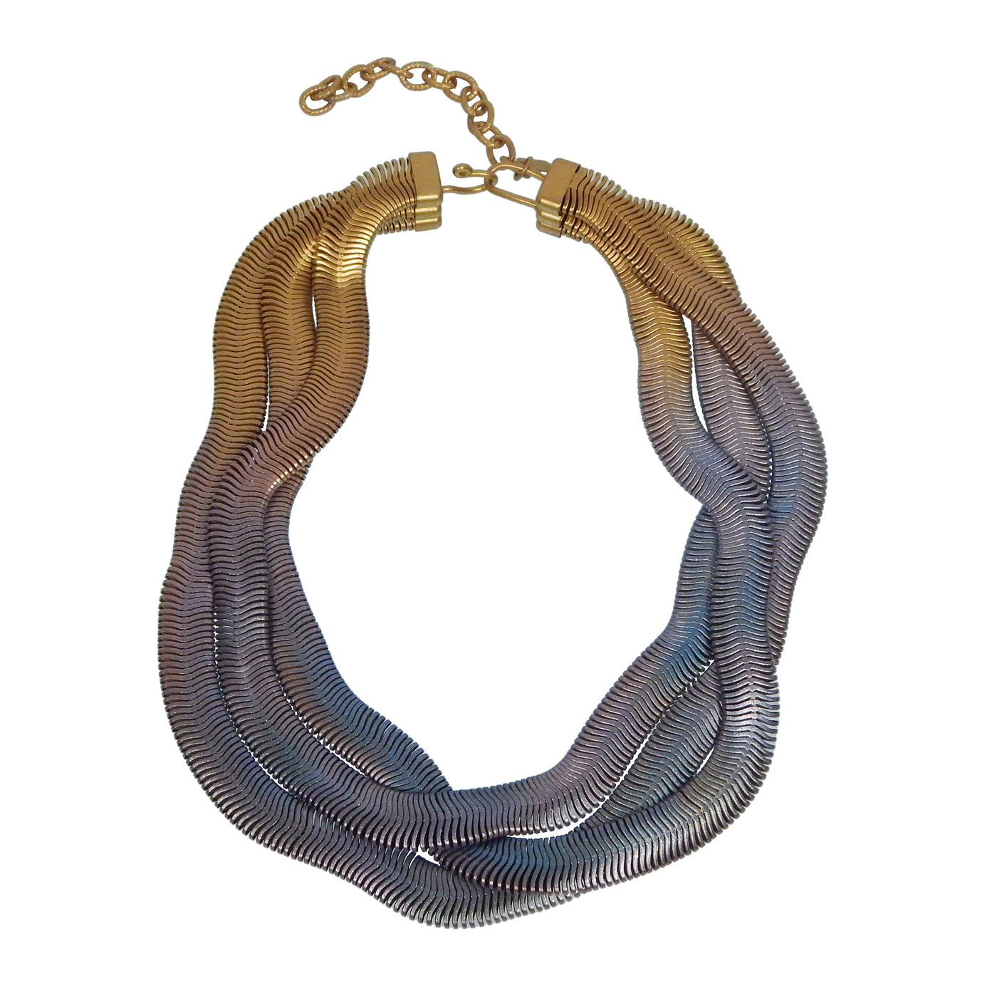 Gold with Pale Peacock Patina