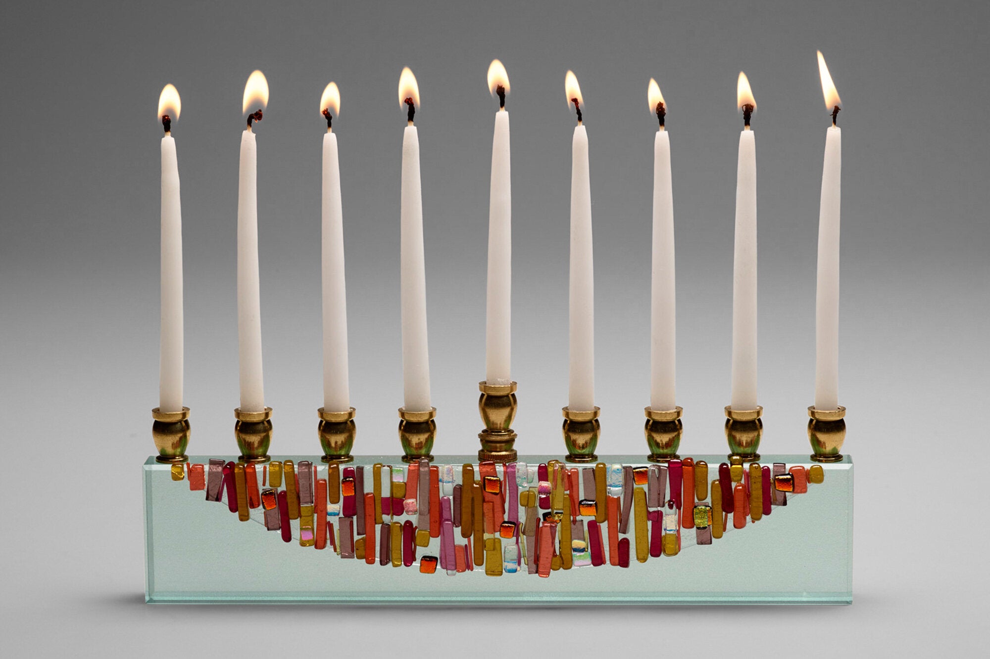 Ruby Sunset Icicle Menorah