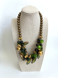 Green 'N' Gold Statement Necklace
