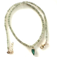 Mossy Green Sapphires & Emerald Charm Necklace