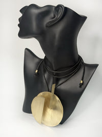 Meridian Oversized Brass Pendant
