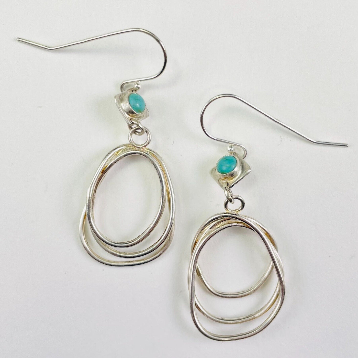Turquoise Lattice Scribble Earrings