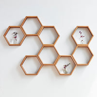Hexagon Wood Wall Shelf