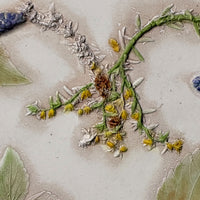 Yellow Sedum & Purple Salvia Heart Tile