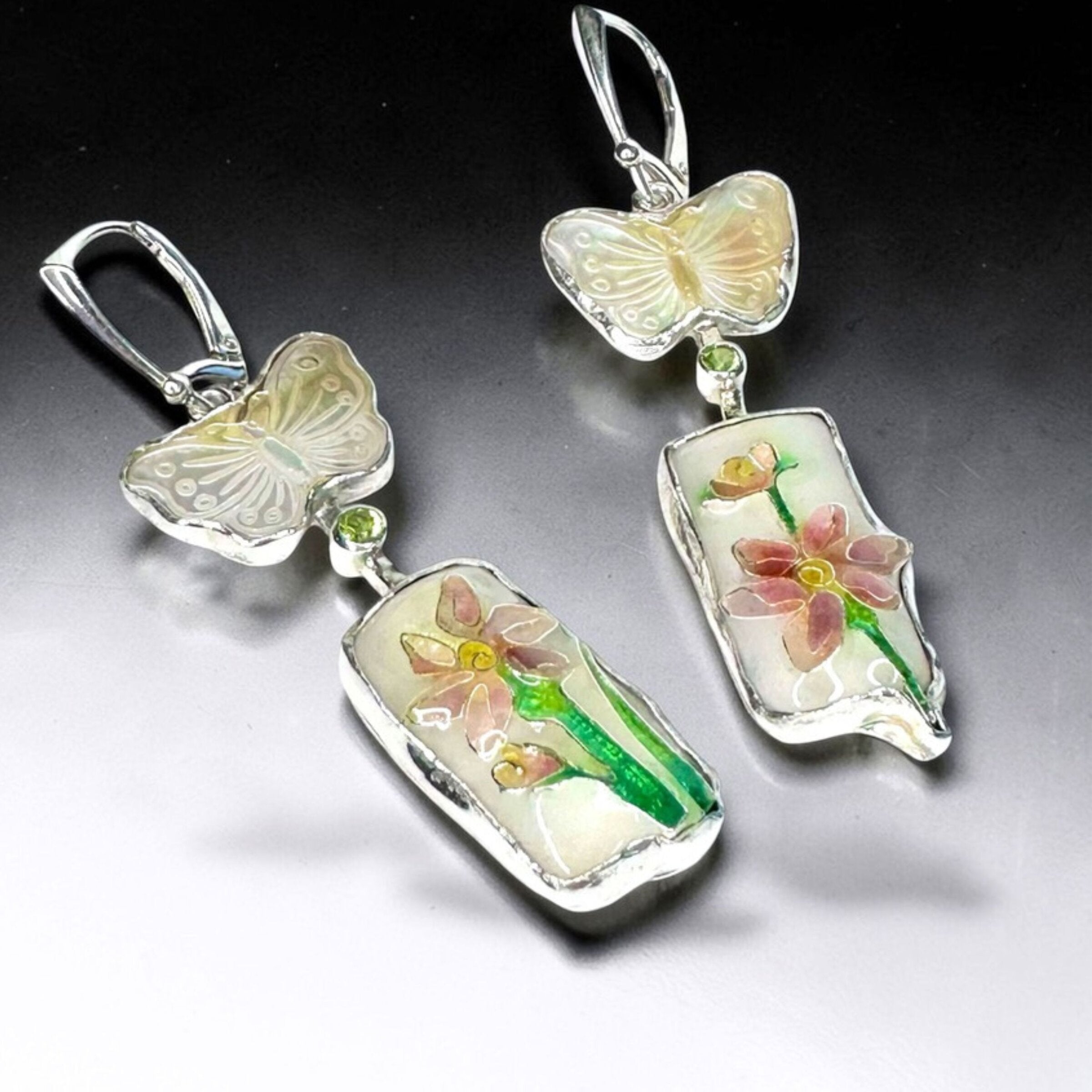 Clematis & Butterfly Earrings
