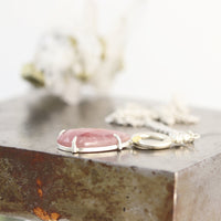 Pink Sapphire Leaf Pendant