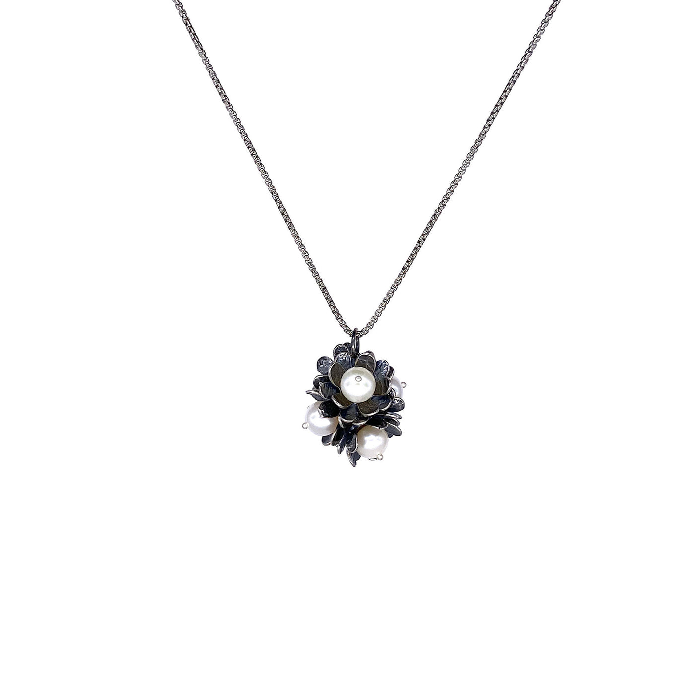Rosy Blossom Cluster Necklace
