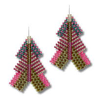 Winter Rose Chevron Earrings
