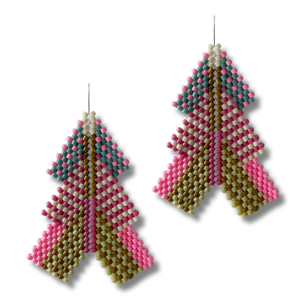 Winter Rose Chevron Earrings