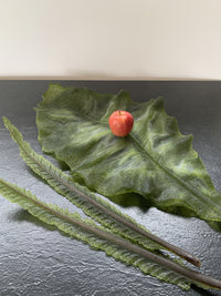 Large Jade Green Glass Leaves Set
