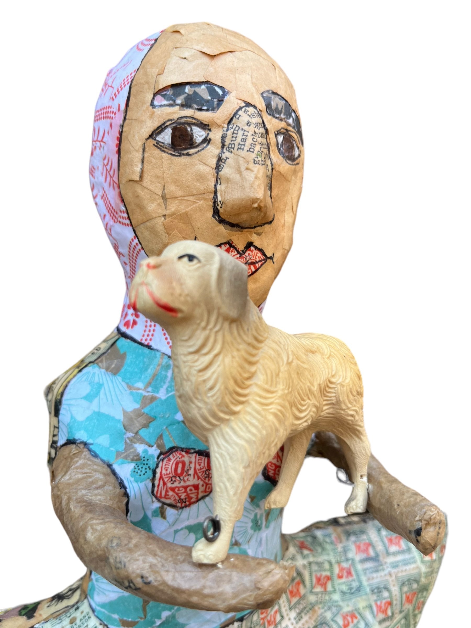 Brown Dog Lover with Green Stamps