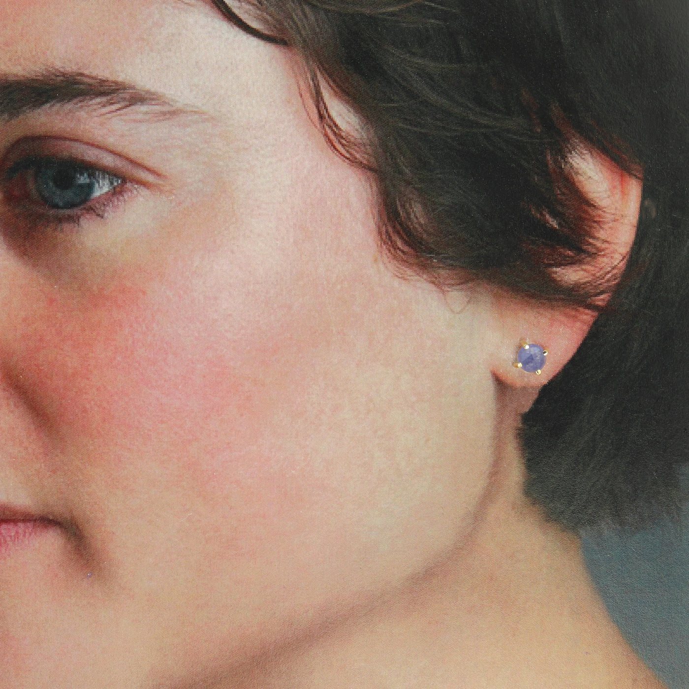14k Yellow Gold and Tanzanite Stud Earrings