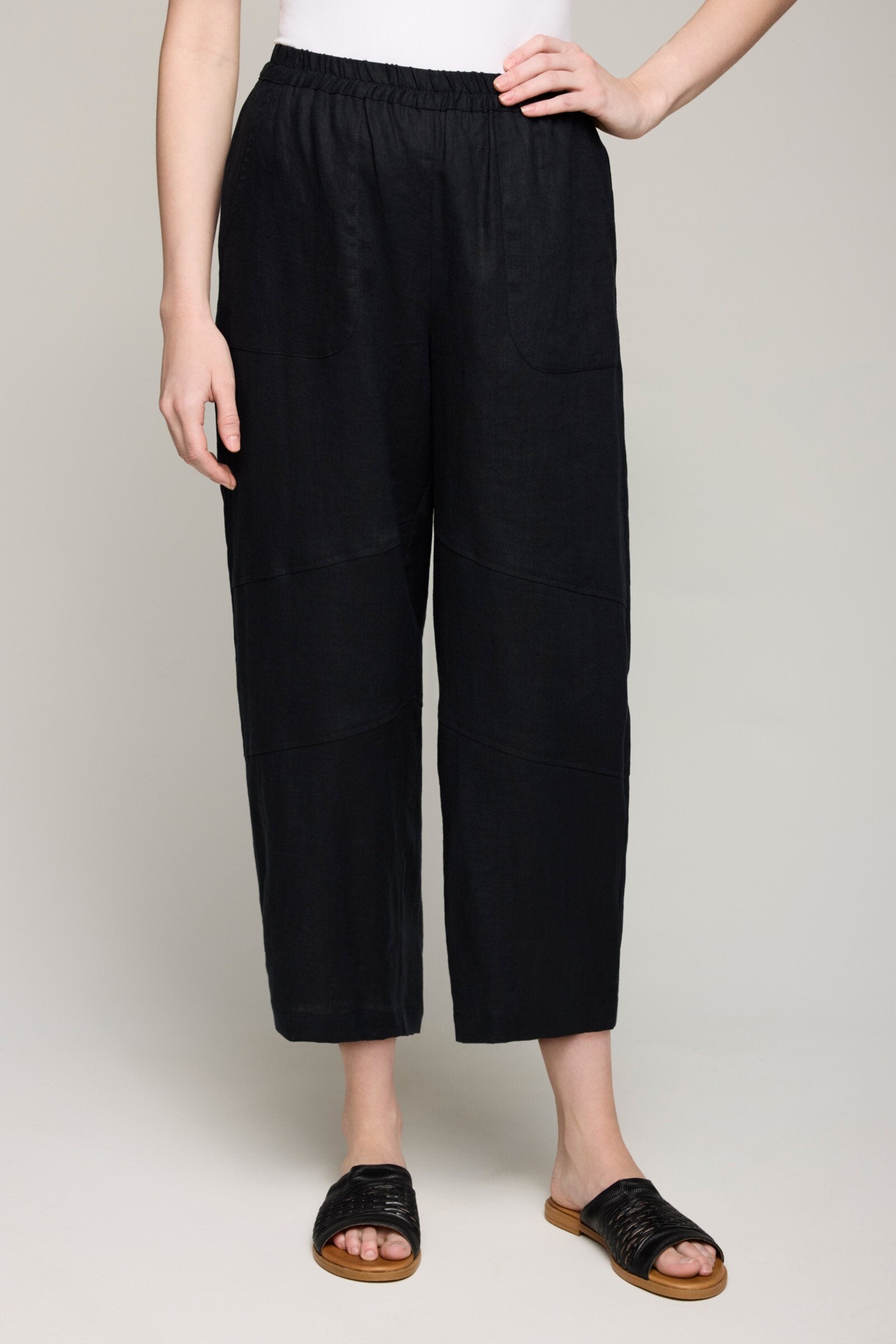 Linen Barrel Leg Pant