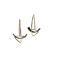 Oxidized Silver with 18k Gold Ear wire