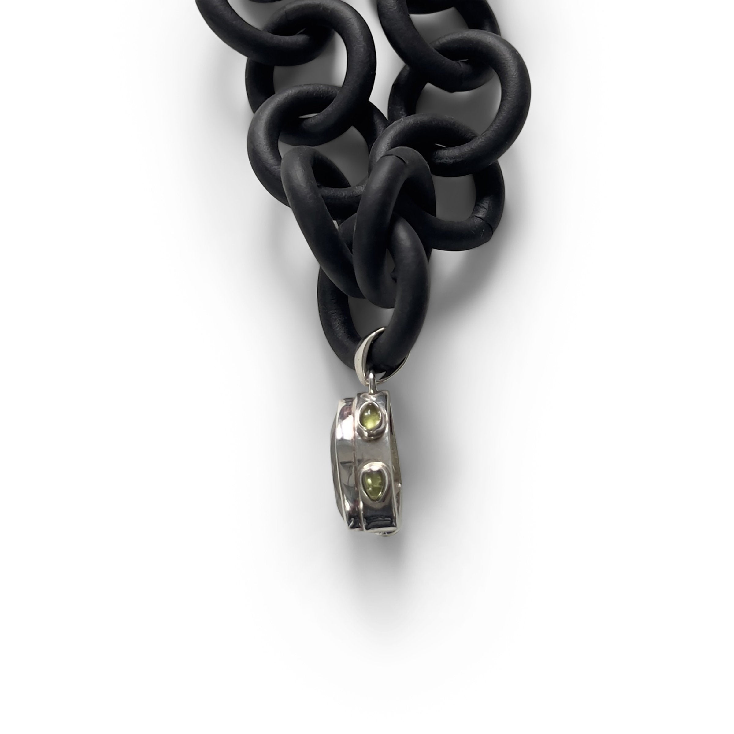 Green Amethyst and Peridot Freeform Pendant
