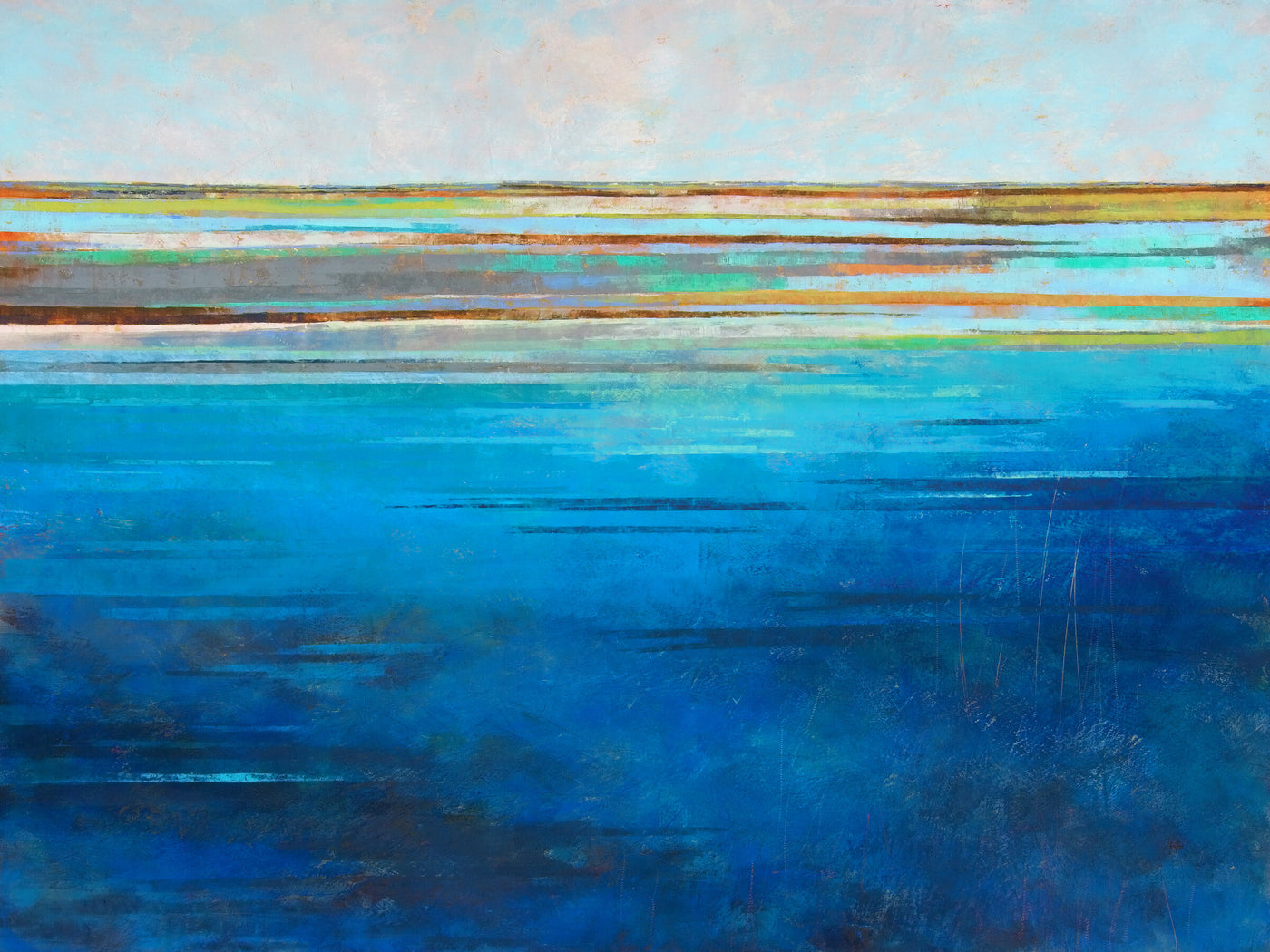 "Blue Zones" contemporary abstract seascape, 3648"
