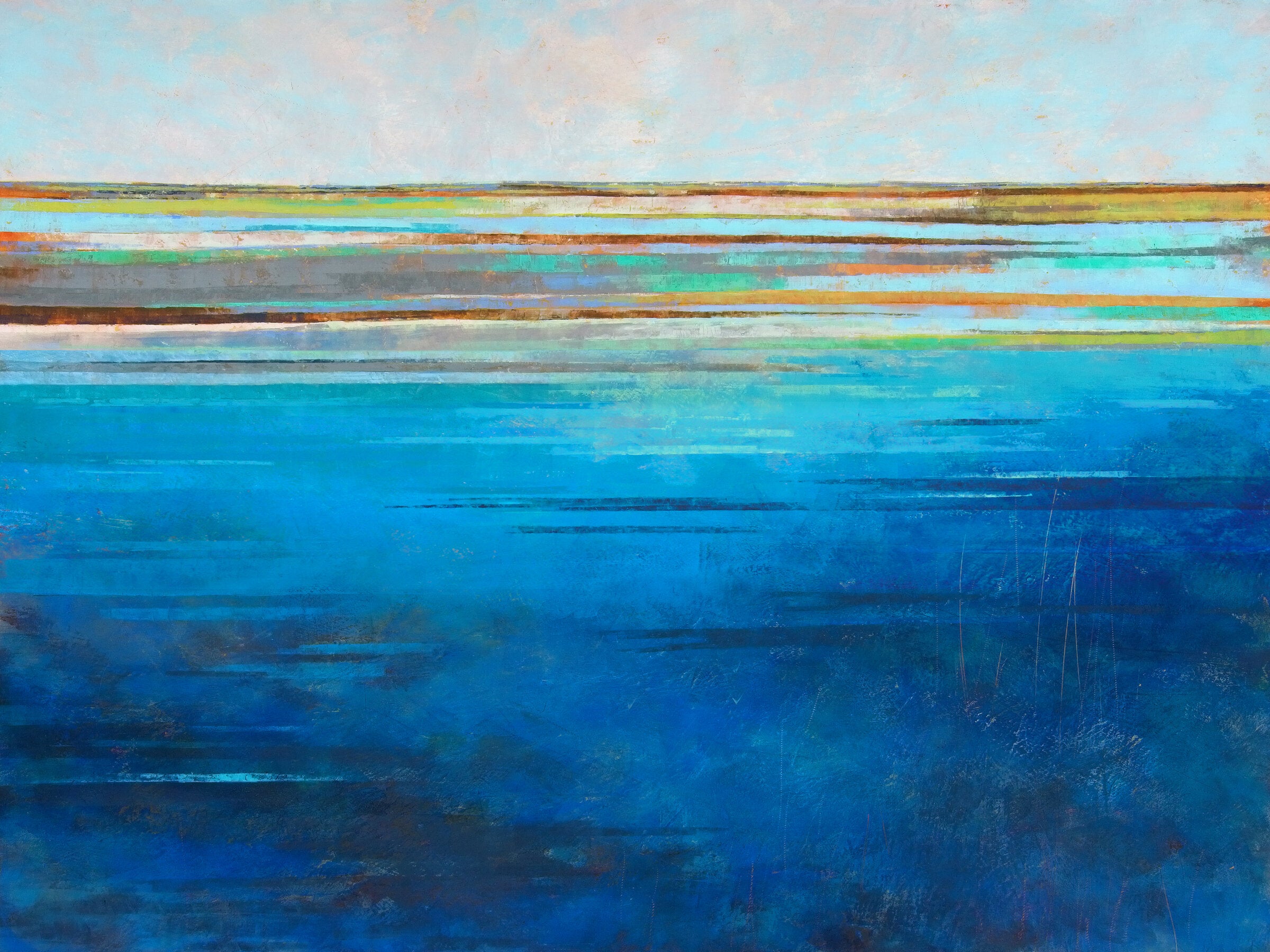 "Blue Zones" contemporary abstract seascape, 3648"
