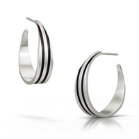 Small Tapered Stripe Hoops