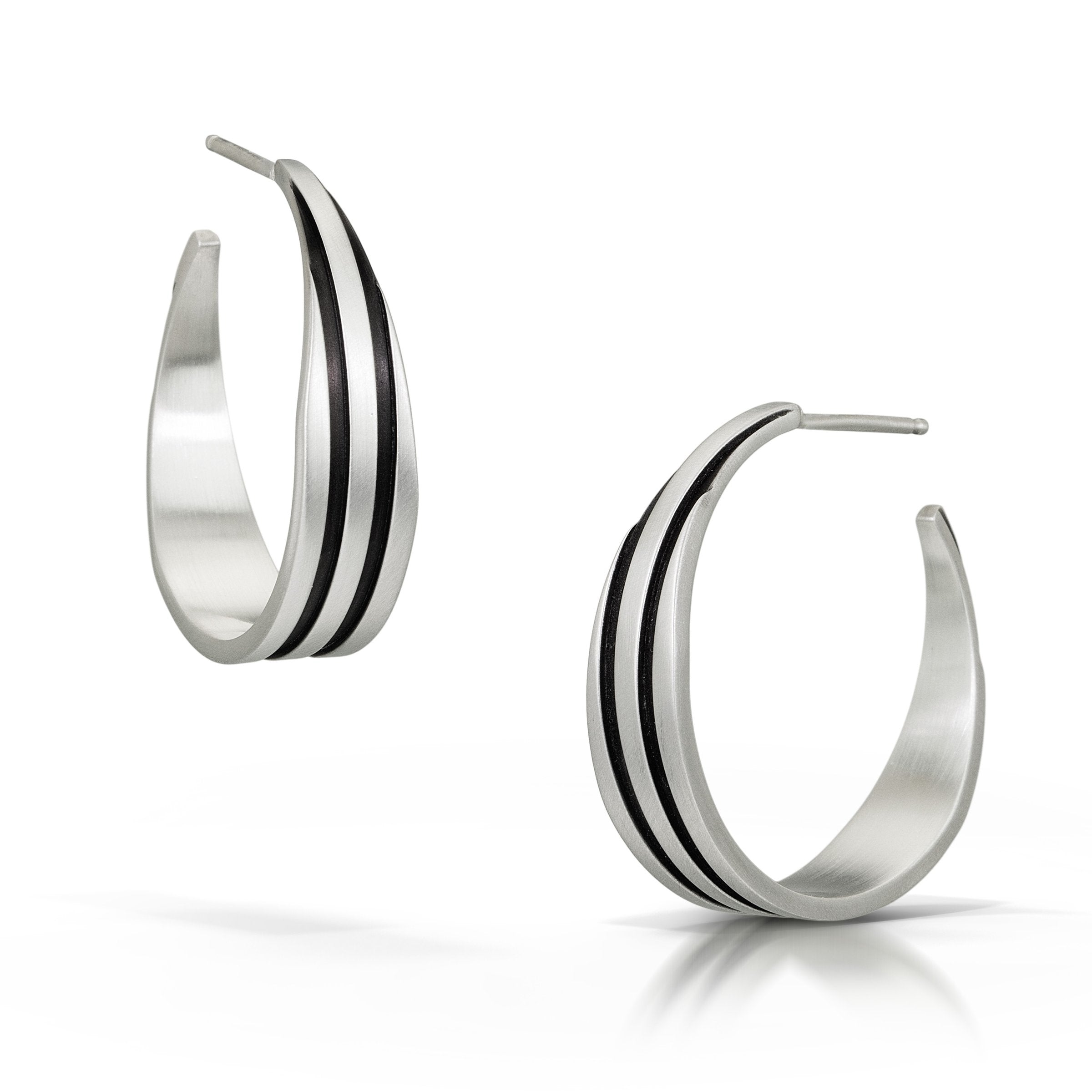 Small Tapered Stripe Hoops