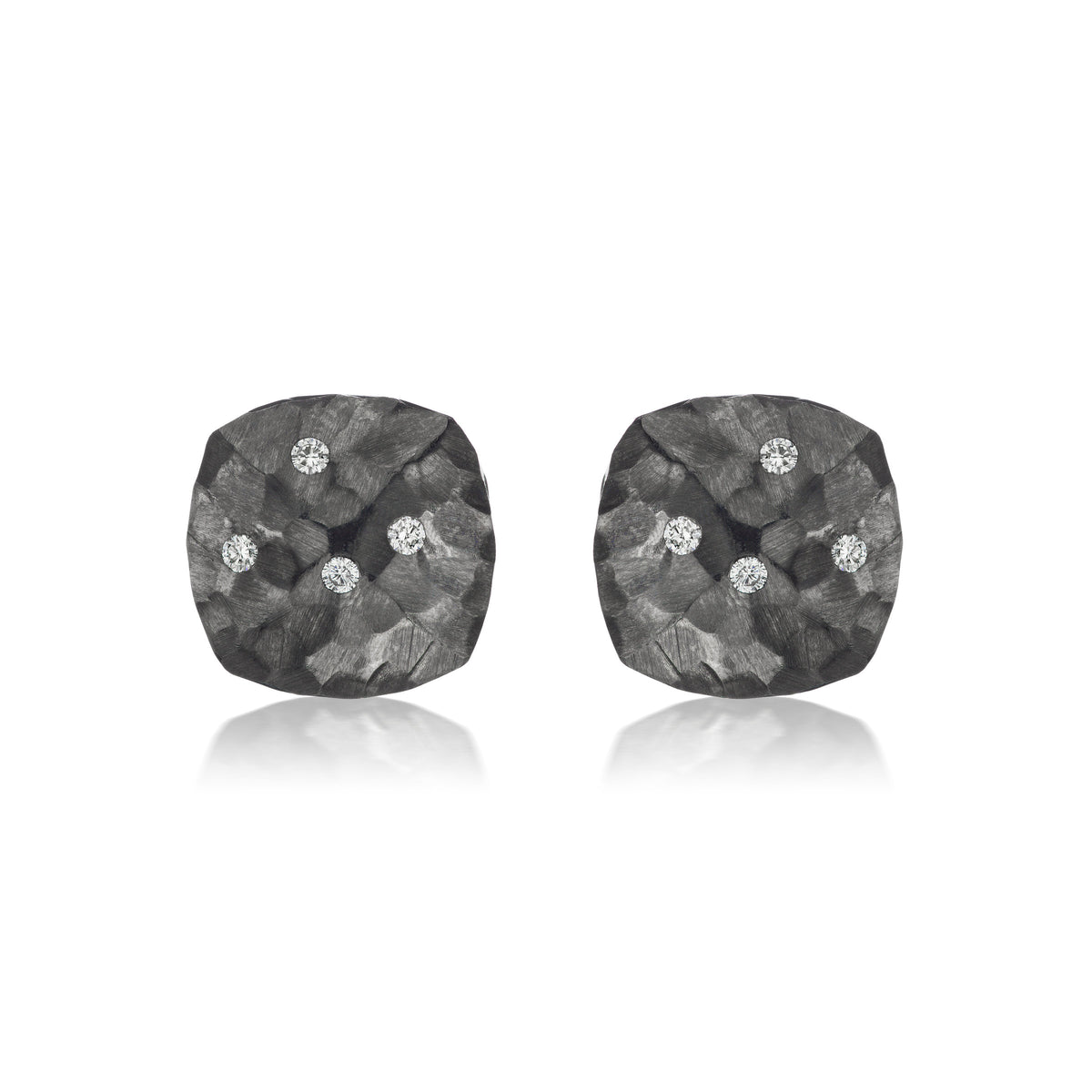 Sugarloaf Hammered Stud Earrings