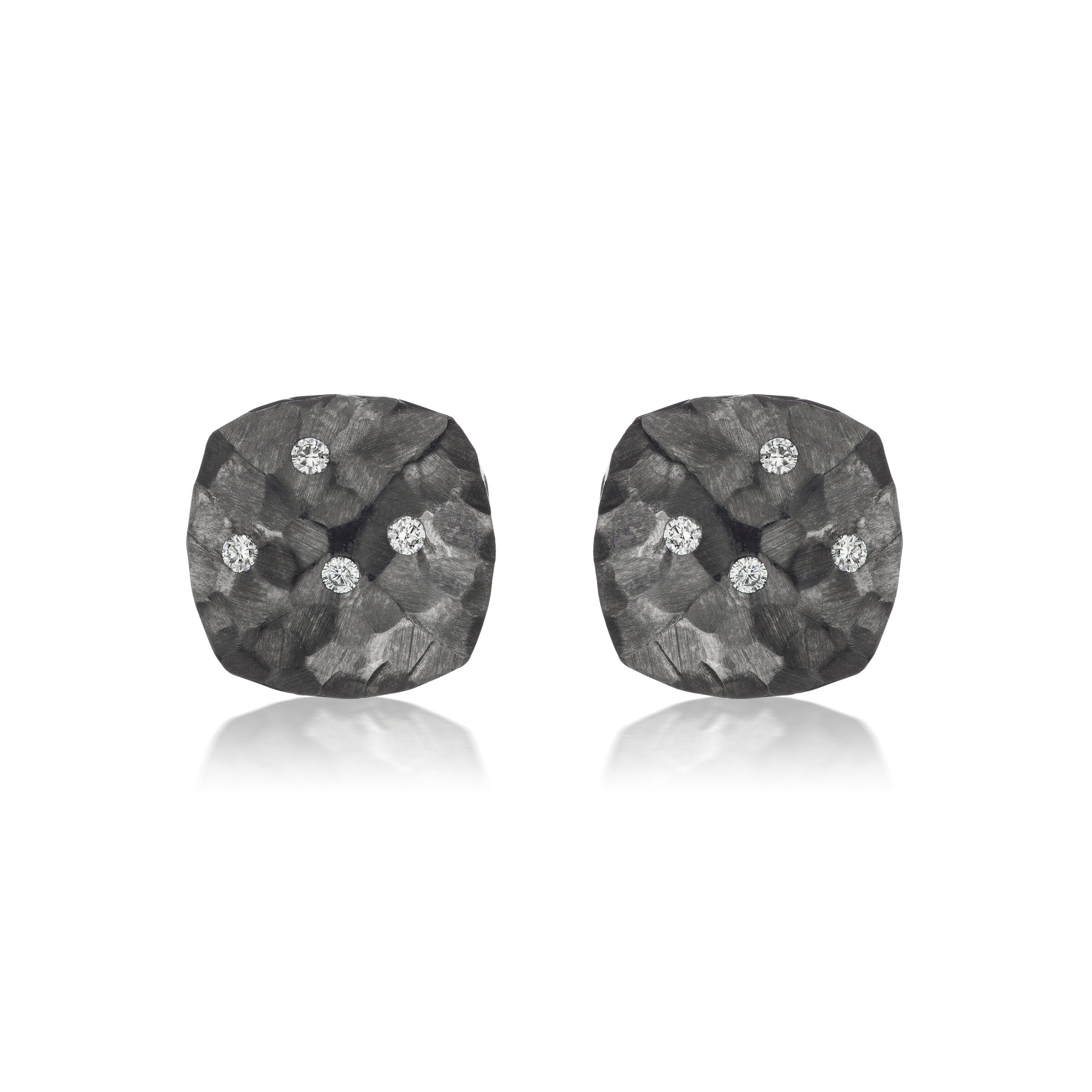Sugarloaf Hammered Stud Earrings