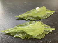 Jade Green Glass Leaf Tea Light