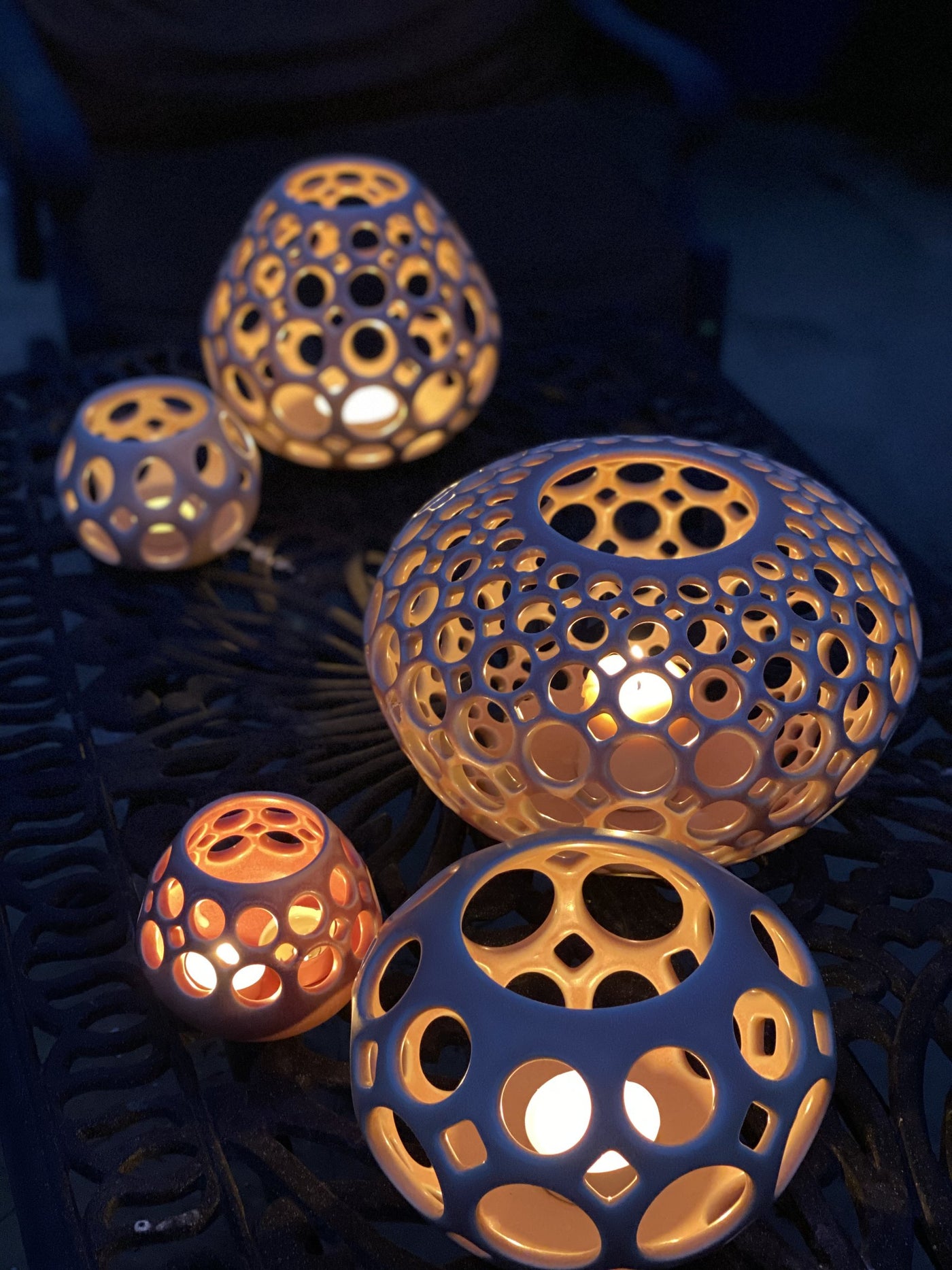 Pierced Tabletop Orb in Blush