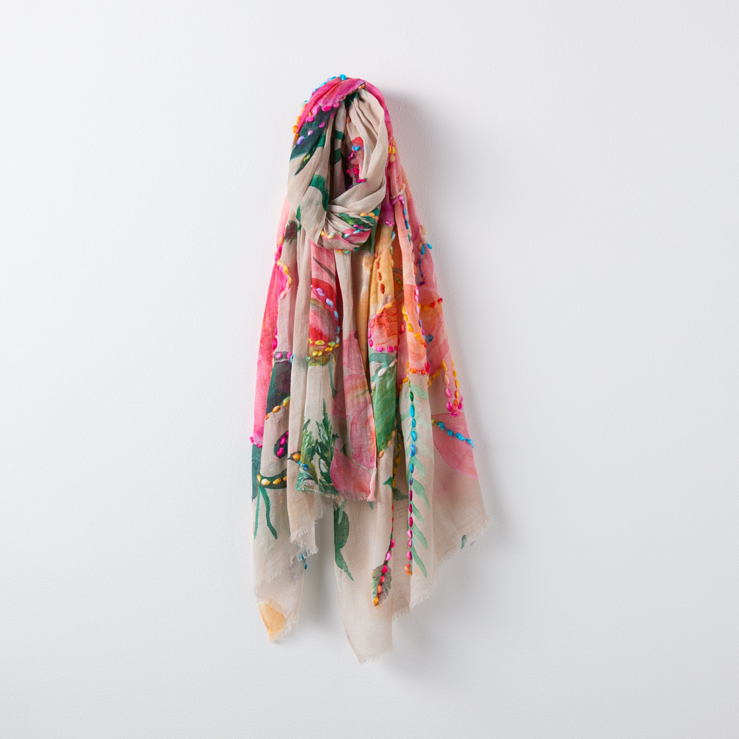 Yarn Embroidered Scarf