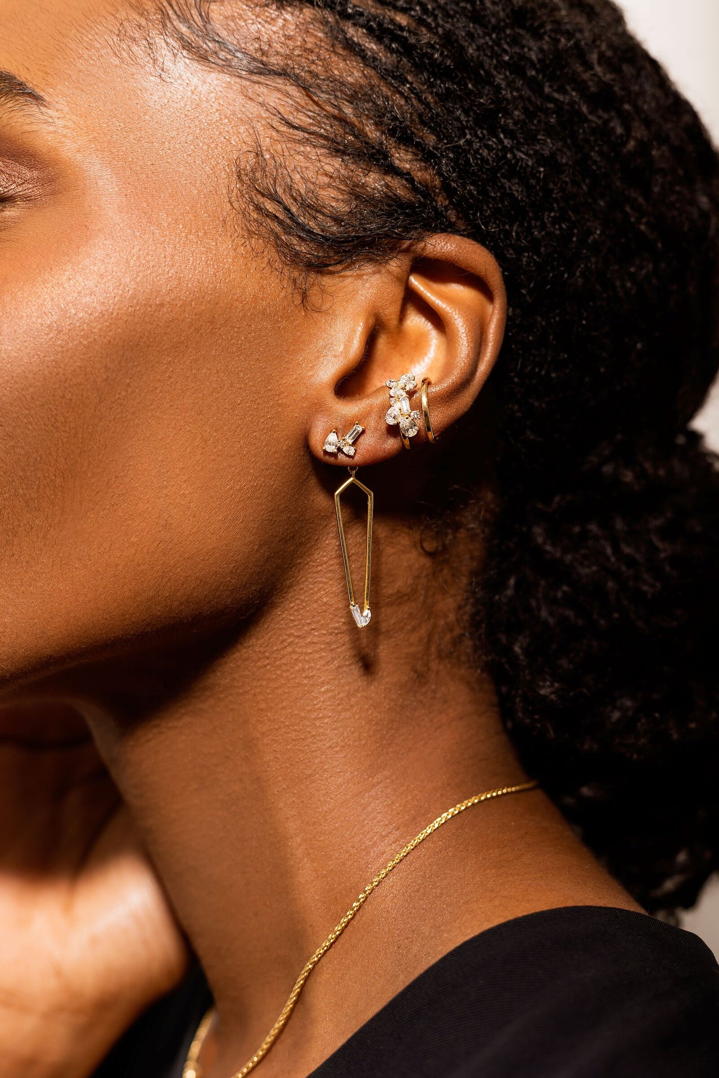 Shown with the Trellis Sprig Earrings and Trellis Ear Cuff