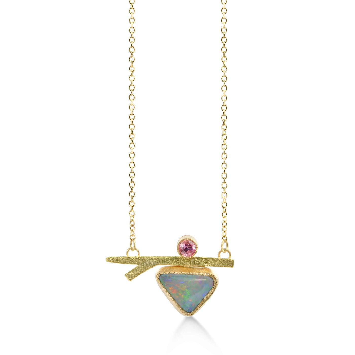 Opal & Tourmaline Branch Pendant