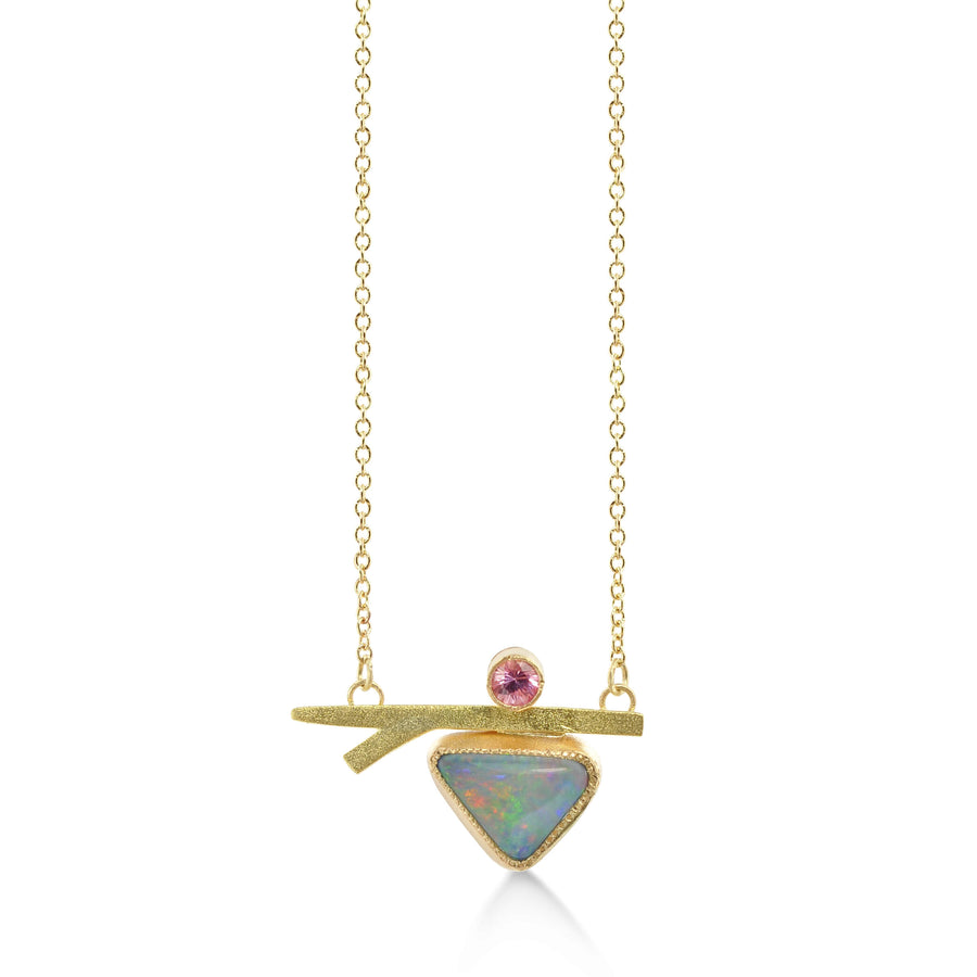 Opal & Tourmaline Branch Pendant