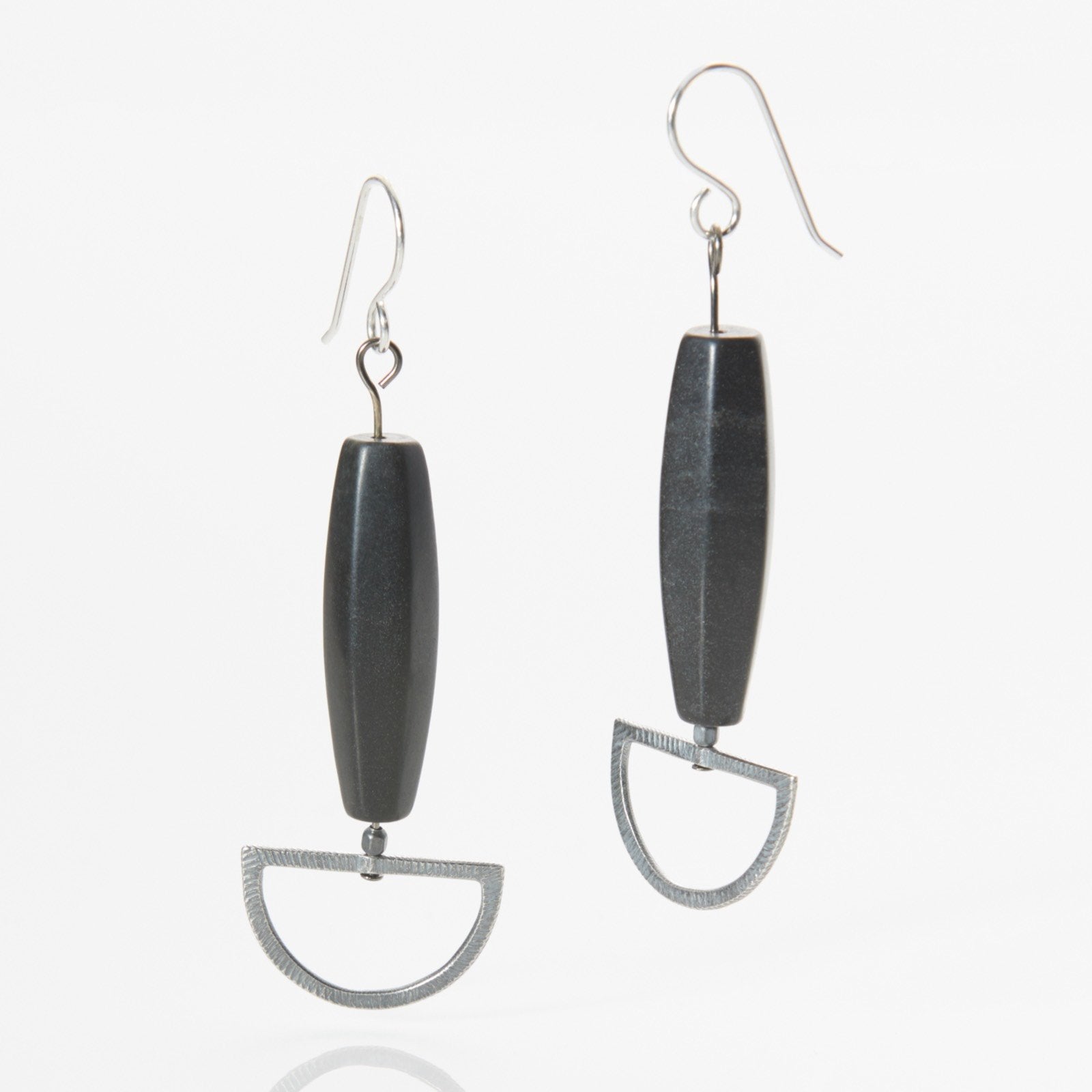 Silver and Blackstone Earrings