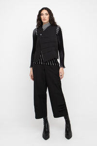 Pleat Knit Asymmetric Top