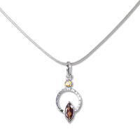 Garnet with Orange Sapphire Accent