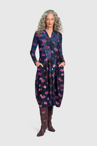 Midnight Dot V-Neck Dress