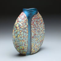 Sandy Cascade Vase with Copper Blue