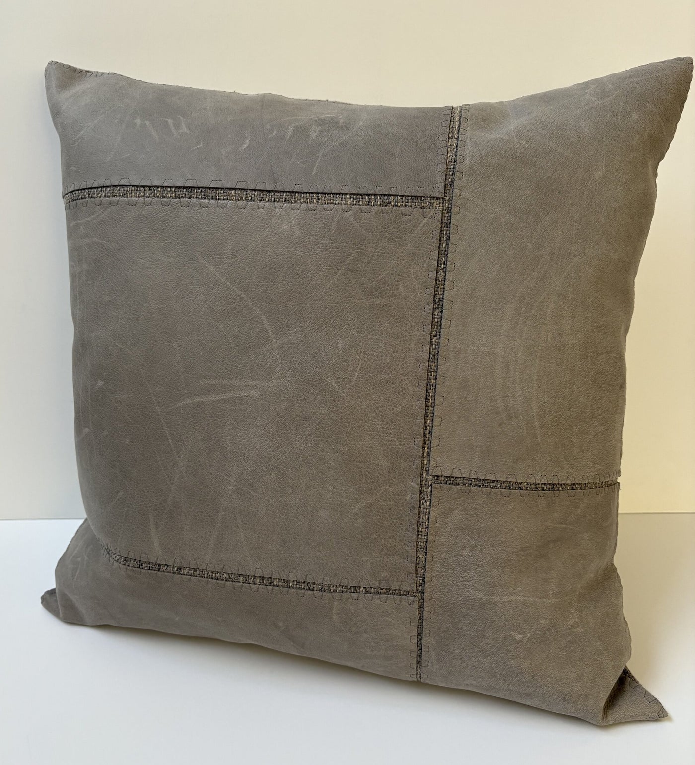 Distressed Leather Appliqued Grey Tiles #1