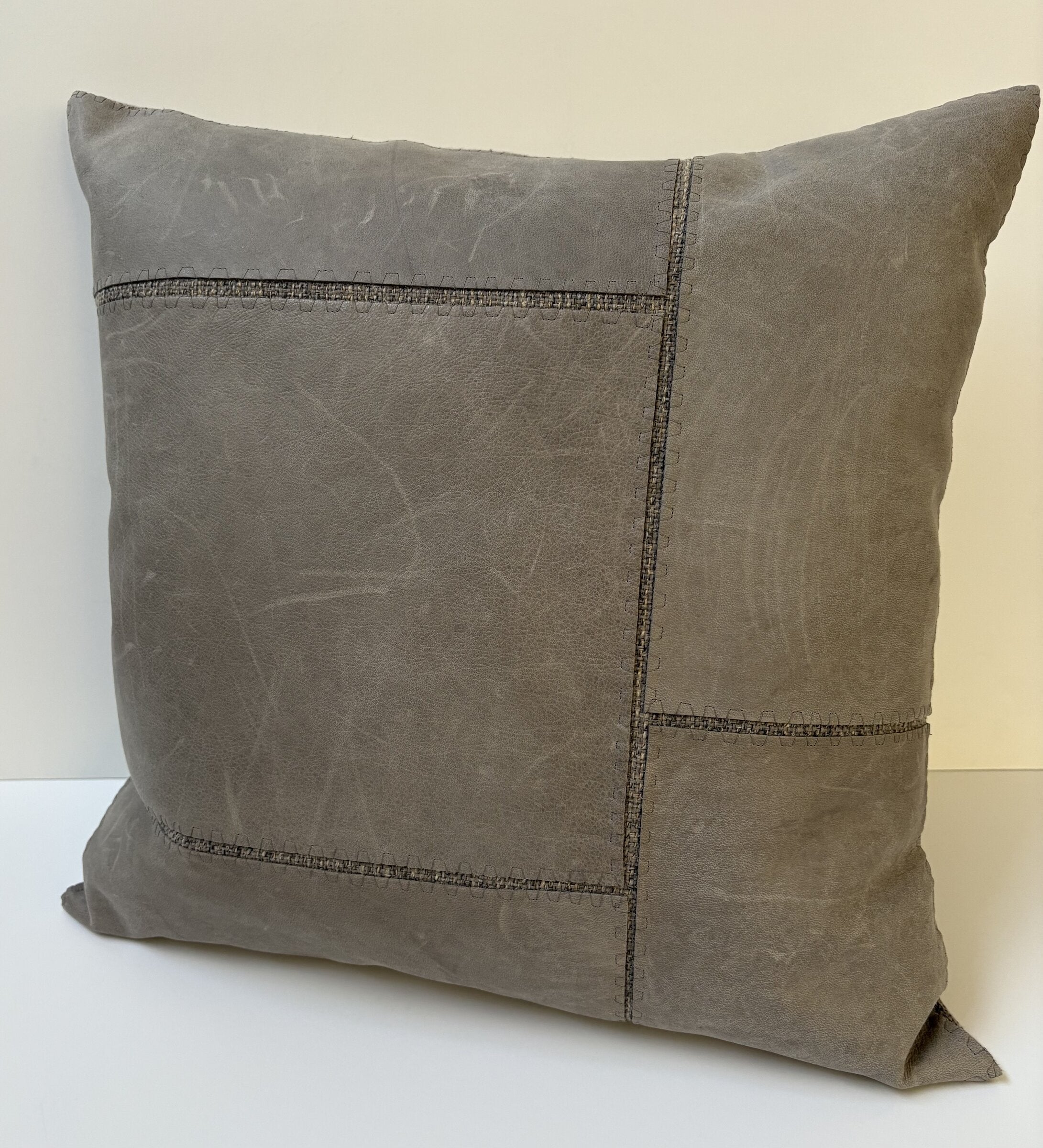 Distressed Leather Appliqued Grey Tiles #1