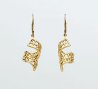 Mesh 14K Curled Ribbon Earrings