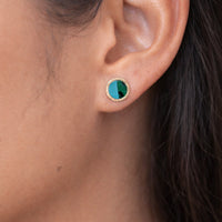 Turquoise & Chrysocolla Intarsia Earrings