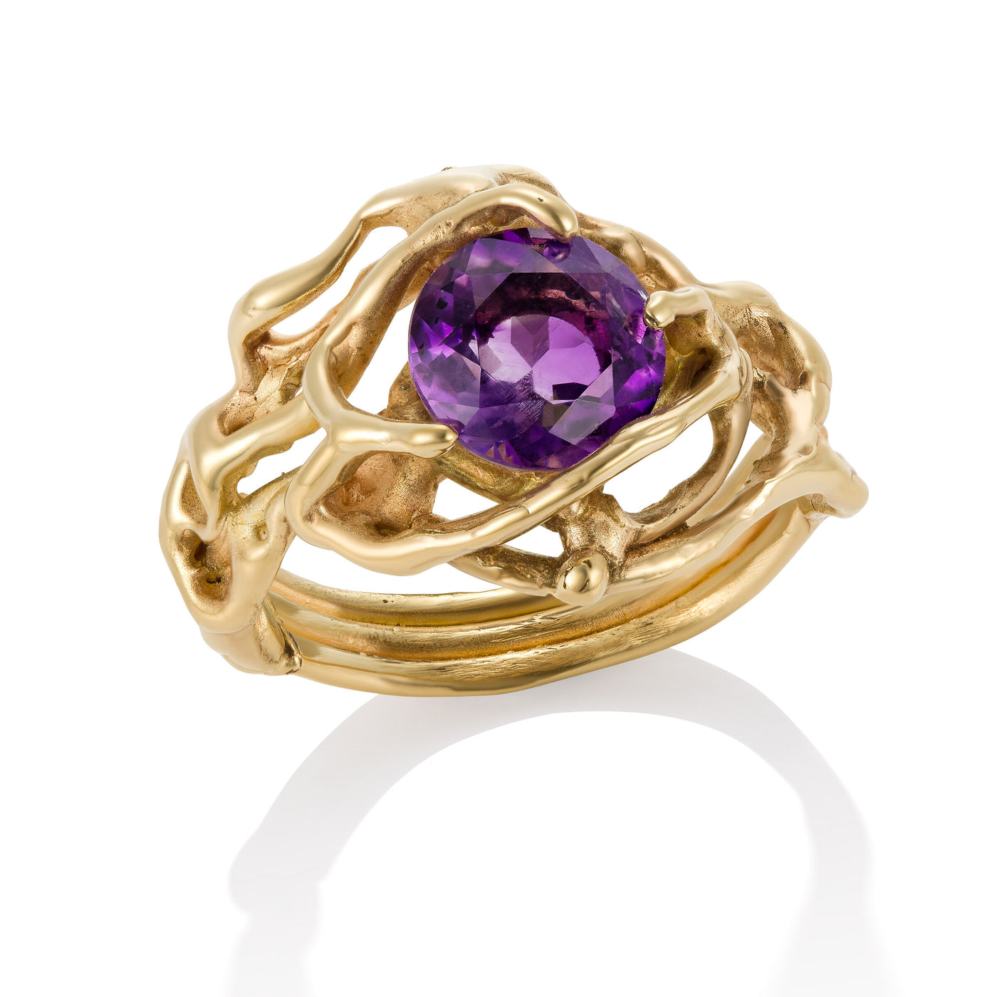 Amethyst Gold Branch Ring | Photo by Berlian Arts