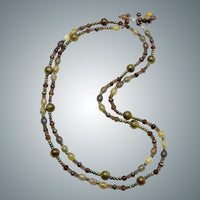 Green Garnet, Topaz & Freshwater Pearl Necklace