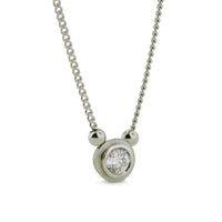 Simplicity Double Bezel Solitaire Diamond Pendant