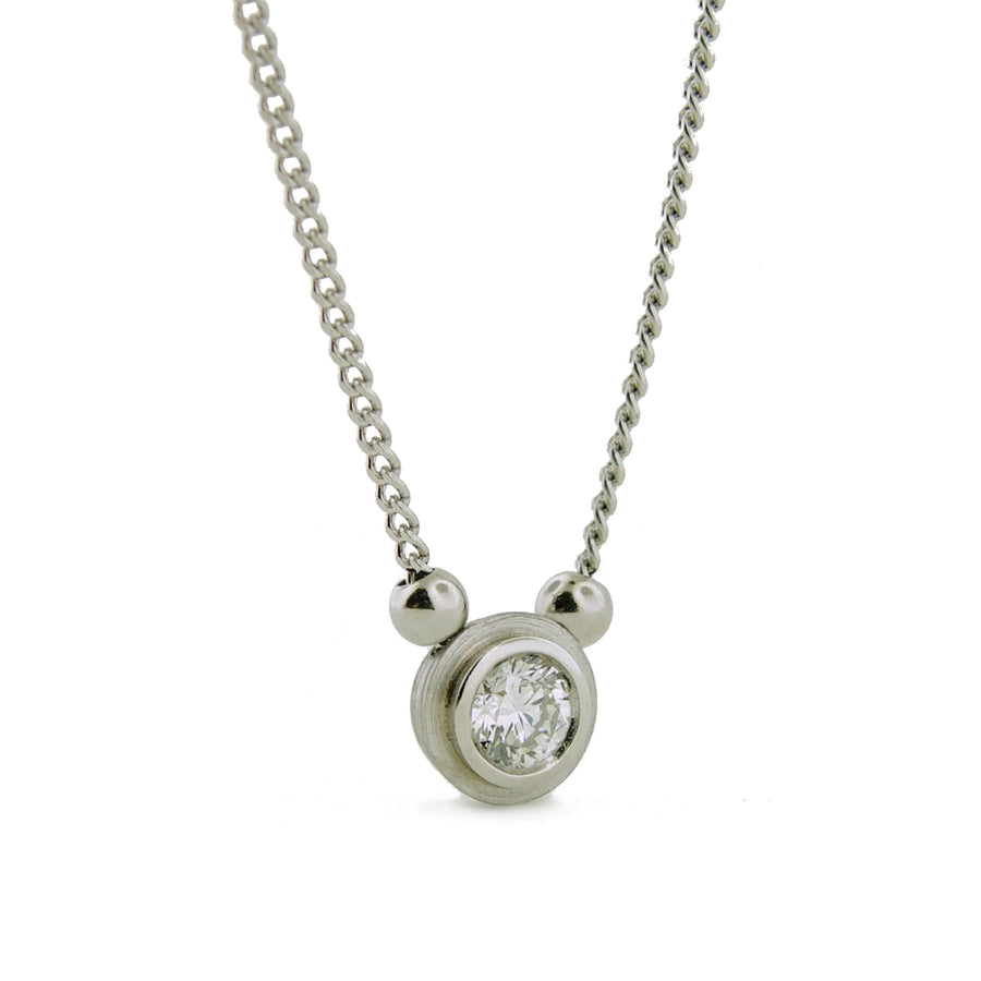 Simplicity Double Bezel Solitaire Diamond Pendant · Artful Home