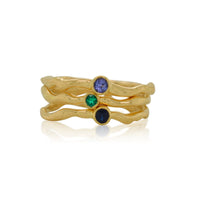 Top to Bottom: Tanzanite, Lab-grown Emerald, Black Diamond