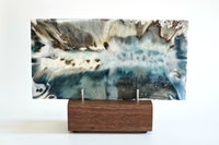 Cream, Blue and Black Glass Table Sculpture - Onward Series